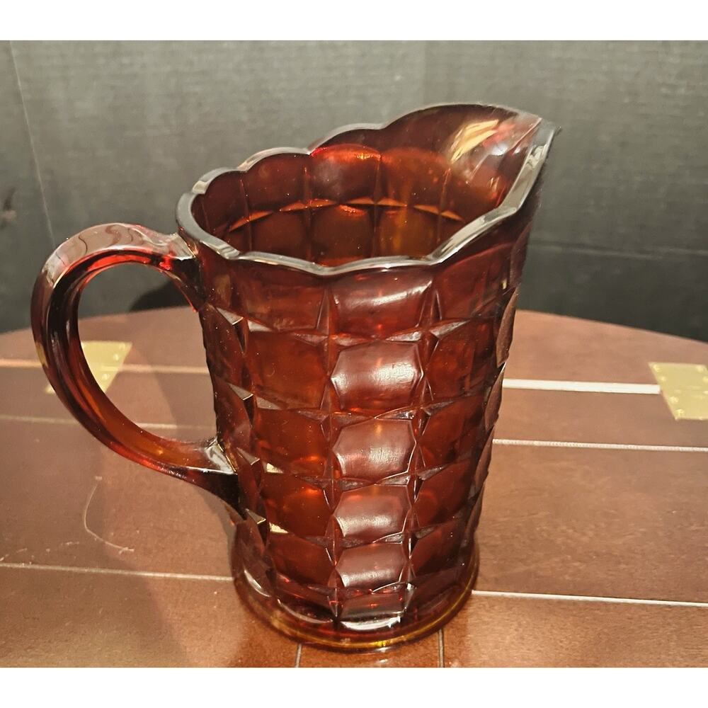 Vintage Tiara Indiana Glass Sunset Amberina Red Constellation Pitcher